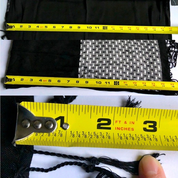 NEW APT 9 Scarf Fringe Black Women’s - Picture 8 of 15